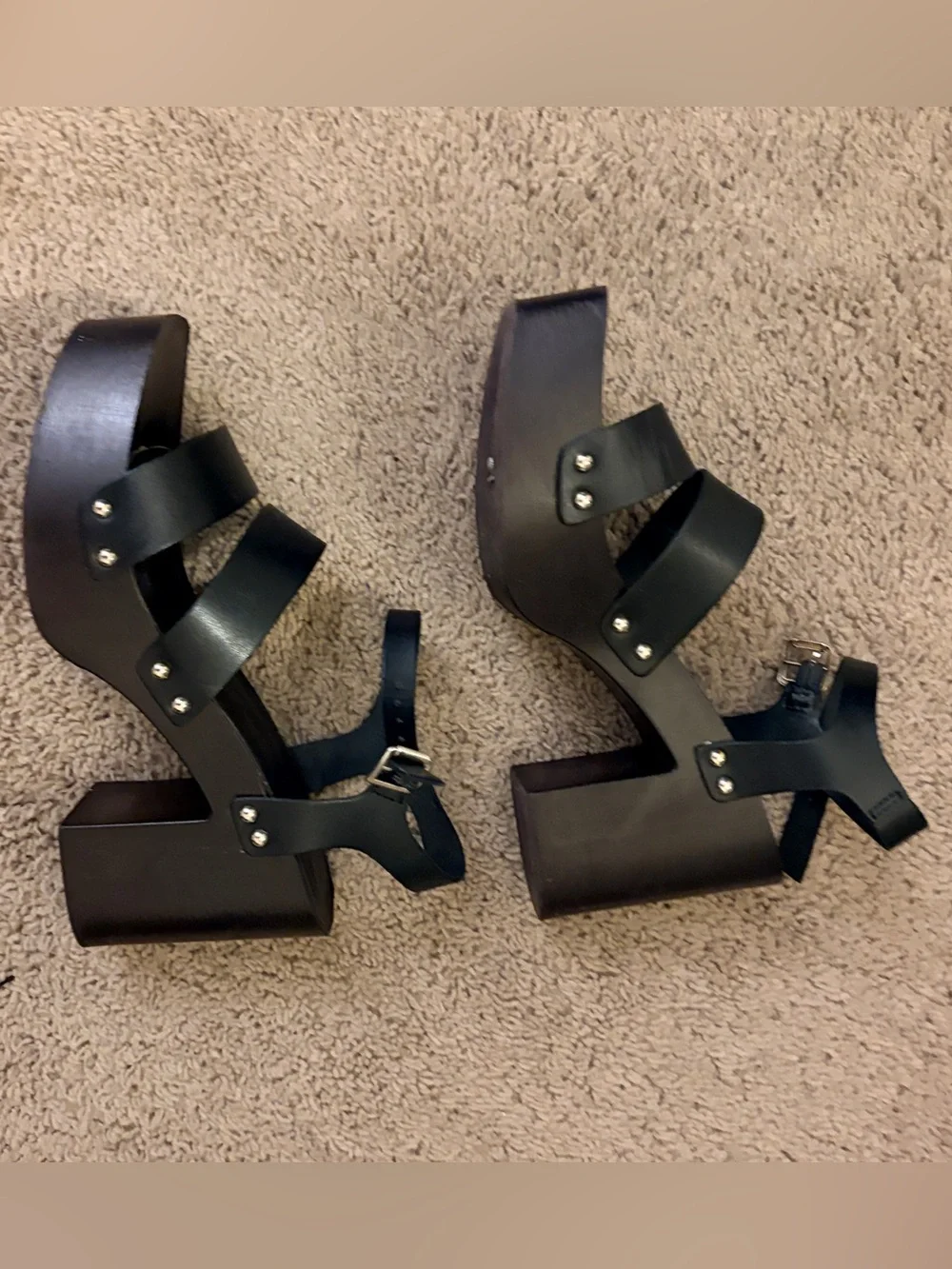 Madden Girl Black Platform Strappy Heels